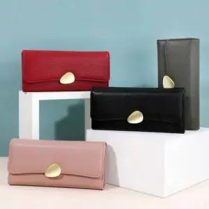 여성 선물 지갑 심플 월렛 골드버튼 고급 장지갑