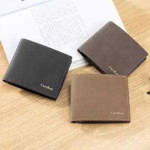 CarrKen 남자 고급 동전 지폐 카드 가죽 반지갑