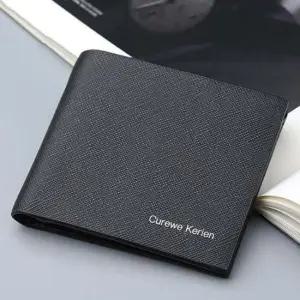 소프트 슬림 심플한 수납많은 남성용 반지갑 블랙