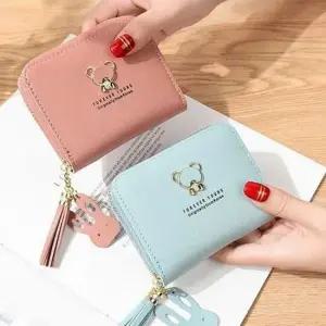 여자 학생 카드 중 고등 곰돌이 미니 지퍼 동전 지갑
