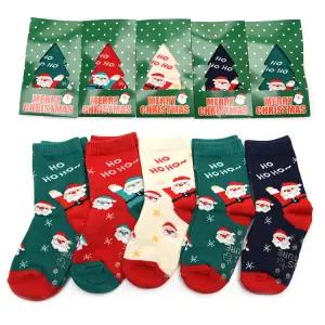 야호산타 5켤레 국산 아동 크리스마스 선물 산타 양말 세트 유아 아기 어린이집 남아 여아 초등 학생 주니어