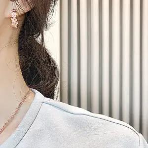 14K G.F 로디니 플라워 반링 귀걸이 EA3098