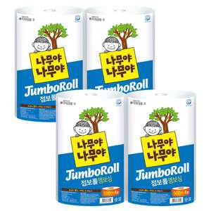 나무야나무야 점보롤 엠보싱, 500m, 4롤, 4개