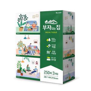 모나리자 부자되는집 250매 3개입 1팩 /각티슈/미용티슈