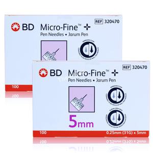 [31G 5mm]비디 마이크로파인 펜니들 2박스 200개|울트라파인 프로 BD 인슐린 주사기 주사바늘