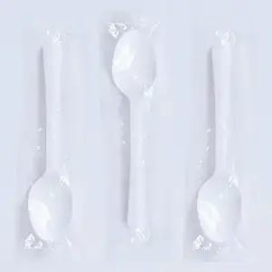 테이크아웃 스푼 개별 비닐포장 화이트 100개