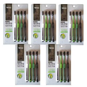 메디안 대나무숯 담은칫솔 4입 5개(이중미세모)