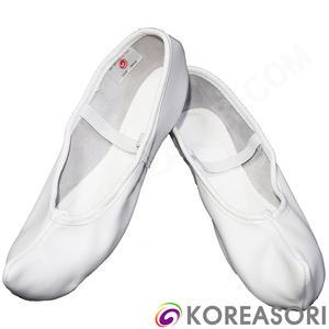 흰색 코있는 흰색 소가죽 굽없는 한국무용슈즈 코슈즈