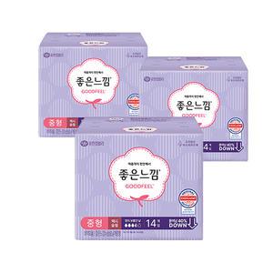 좋은느낌 생리대 에어핏쿠션 맥시슬림 중형 14개입x3팩