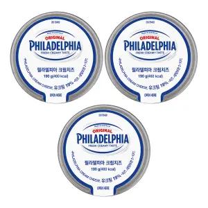 필라델피아 크림치즈 플레인 190g 3개+아이스 포장