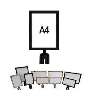 메뉴 안내 포스터 게시 표지 판 사인폴  블랙 실버 가로형 세로형 A4 A3