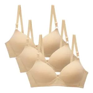 순면 노와이어 브라 3매세트 저중심 여성 브래지어