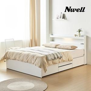 [신우팜]느웰베드 샤인 4단 수납형 침대 Q 프레임