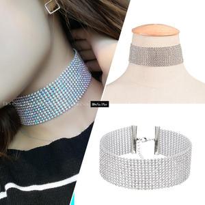 ck_c1283 3.8 샤인스톤 초커목걸이 인조 큐빅 목걸이 밴드 클럽 넥초커밴드