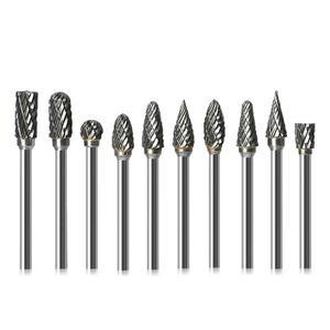 텅스텐 조각 비트 10pcs 드레멜 호환용 초경 날 고강도 드릴 카바이드 엔드밀 로타리