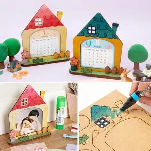 [문구티쳐] 민화샵 우드 탁상만년달력 만들기 2026년 만년형 원목 탁상 캘린더 DIY 우드아트