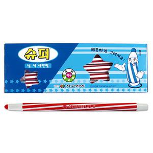 슈퍼색연필 단색색연필 12자루입/011003/낱색 빨간색연필