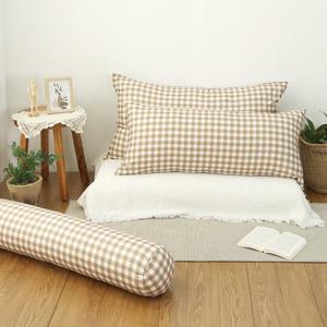 우디체크 대형 등받이쿠션 커버세트/바디필로우 등쿠션 2인용