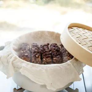 [마을기업싸리재]싸리재 국산 팥시루떡 [무설탕통팥 현미 찰떡240g] 식사대용떡 아침 팥떡 찰시루떡