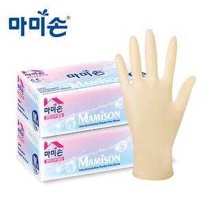 마미손 라텍스장갑 S M L 100매 아이보리