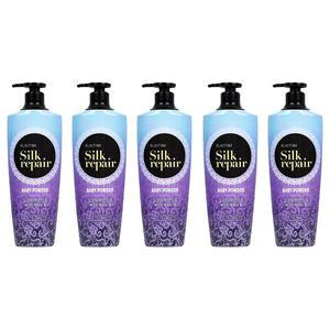 엘라스틴 실크리페어 샴푸 베이비파우더, 550ml, 5개