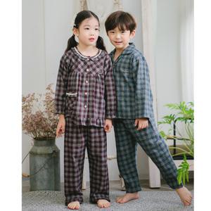 유성 코지이지 포포체크 아동잠옷 국내생산 면100% 약기모 긴팔잠옷세트 가을겨울 흔한남매룩 주니어90호