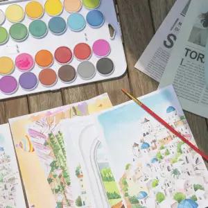 컬러링 물감세트 색칠도안 세계여행 미술도구 수채화 키트 취미 풍경화 솜씨키트