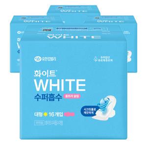 화이트 수퍼흡수 울트라슬림 대형 16개입 4팩