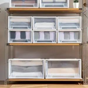 수납정리함 슬라이딩 리빙박스 플라스틱 옷장정리 21L, 35L, 54L