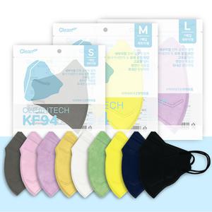 크린테크 KF94 국내산 새부리형 컬러 마스크 대형 중형 소형 1매입