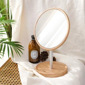 우드 원형 트레이 탁상거울