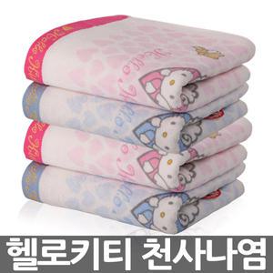 [헬로키티천사나염]38X80 105g 날개달린 키티 캐릭터 부드럽고 얇은 세면 수건 타올