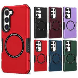 갤럭시S25 S24 S23 S22 S21 S20 플러스 울트라 엣지 FE 솔리드 컬러 맥세이프 하드 범퍼 핸드폰 케이스