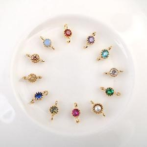 비즈아이 [7341-04]탄생석펜던트 큐빅탄생석양고리 3mm 골드 ,1개