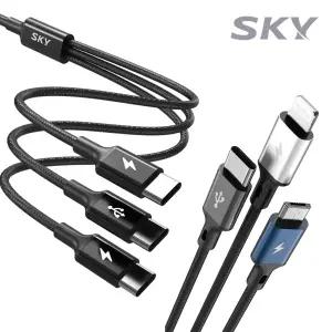 [무료배송]스카이 비트 고강도 고속충전 케이블 모음 3in1/고속충전