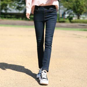 동대문스타일 여자 본딩 기모청바지 바이오워싱 슬림일자 스판 밴딩청바지 여성 겨울바지 OB2603