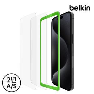 [벨킨] 아이폰15프로맥스 이지프레임 템퍼드 강화유리 필름 2매 OVA146zz