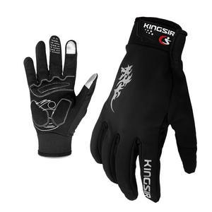 킹썰 스포츠 등산 자전거 장갑 휴대폰터치가능, 겨울방한, 블랙, S, 1개