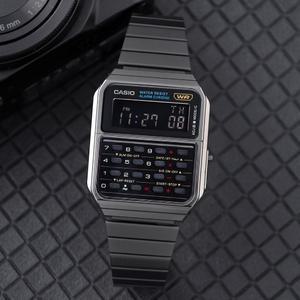 카시오 공용 빈티지 레트로 계산기 메탈 디지털 시계 CA-500WEGG-1B c158