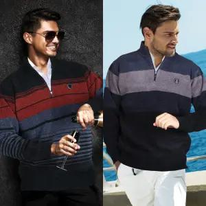 쟌피엘 벨로아 반폴라 울니트집업 남자 반목 스웨터