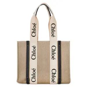 [끌로에] 여성 우디 화이트/블루 토트백 CHC22AS383I26 91J