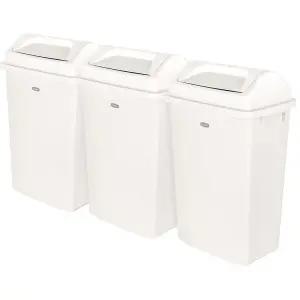 메온셀 프랑코 퍼블릭 분리수거함 50L(와이드스윙) 3개 + 분리수거 스티커 세트 / 카페 휴지통, 대용량 휴