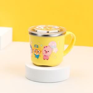 뽀로로 논슬립 뚜껑 스텐컵 대 피크닉 어린이집 양치컵 유아 아기 물컵 우유컵 연습 유치원 뽀로로컵 단체선물