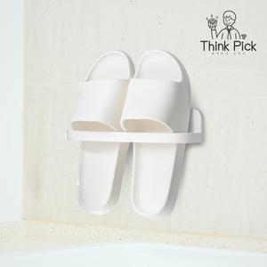 띵크픽 무타공 심플 슬리퍼 거치대 다용도 현관 화장실 실내 접착 정리 꽂이 슈즈렉