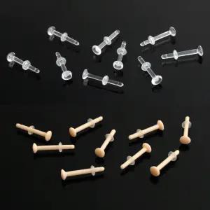 티안나는 투명 살색 피어싱 학생 귀걸이 귀막힘방지