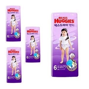2024 하기스기저귀 맥스드라이 6단계 팬티형 여아용 38매x4팩 점보 아기기저귀