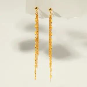 [골드팡] 24k 순금 드레시태슬 롱귀걸이