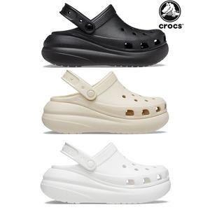 크록스 클래식 크러쉬 클로그 / 남녀공용 키높이 통굽 플랫폼 샌들 슬리퍼 207521 블랙