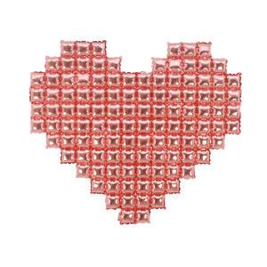 모자이크 하트 풍선 (로즈골드) 생일 파티 이벤트 프러포즈 홈파티