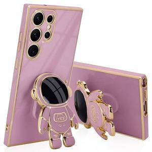[데켄스]갤럭시 S24 울트라 케이스 심플 우주비행사 카메라보호 캐릭터 거치대 젤리 실리콘 핸드폰 케이